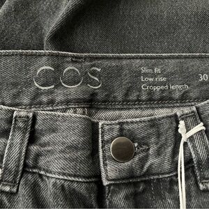 COS Black Jeans Slim Fit Cropped Length Denim Cotton Womens Size 30